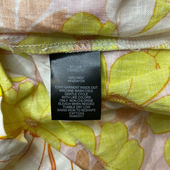 SANCTUARY RETRO HIPSTER Y2K 70S BRIGHT BOLD FLORAL LINEN MINI SKIRT LARGE - Picture 7 of 9